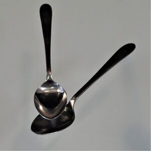 2 Demitasse Spoons Vintage Stainless Steel Lucky Japan